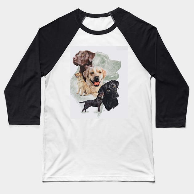 Labrador Medley Baseball T-Shirt by BarbBarcikKeith